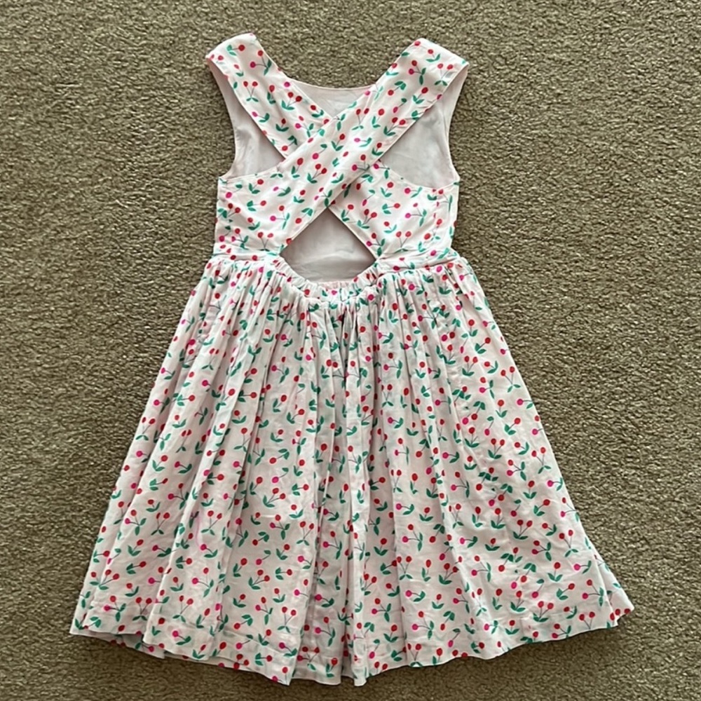 Mini Boden White Dress with Cherry Print - Picture 3 of 4